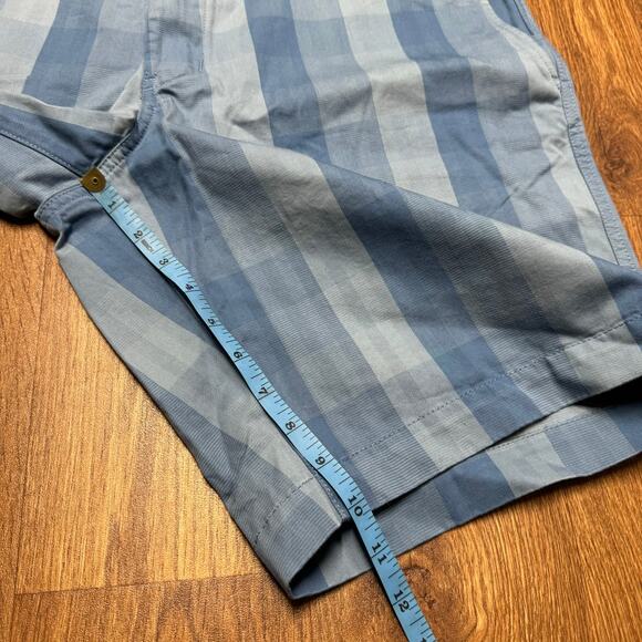 The North Face Mens Blue Checkered Plaid Explore Shorts Stretch Cotton Size 38 - Picture 11 of 11